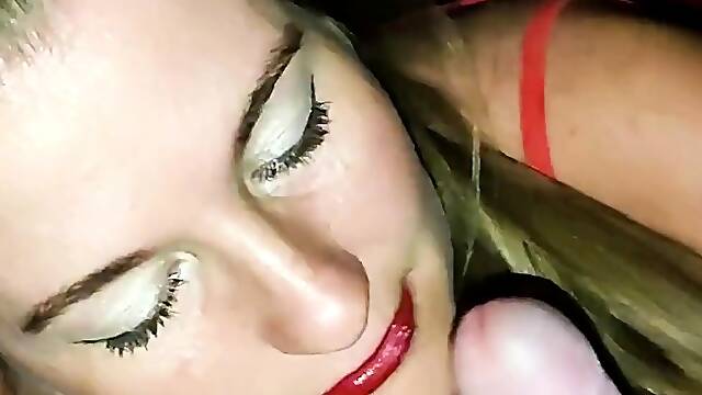 Sexy amateur blonde blowjob amp cumshot HD