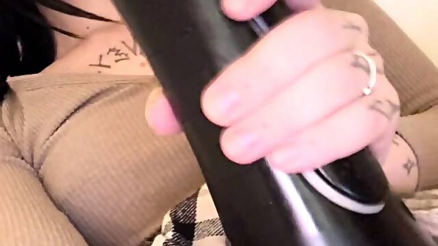 Chubby Brunette Big Boobs Dildo Masturbation