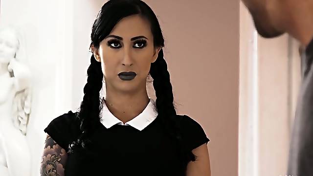 Tattooed hottie Lily Lane is fucked in stretched hairy snatch by hot blooded fellow