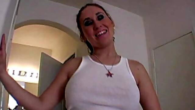 Busty amateur slut jerking dick 16