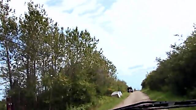 Beautiful face whore captivates in a daring, double outdoor passionate romp.