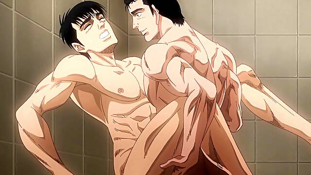 How far will muscle daddy go when a pornx begs for cock in a dirty washroom?
