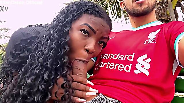 I Was Rollerblading On Piratininga Beach, I Found A Ebony Goddess Riding A Bike And I Made A Money Proposal - public blowjob