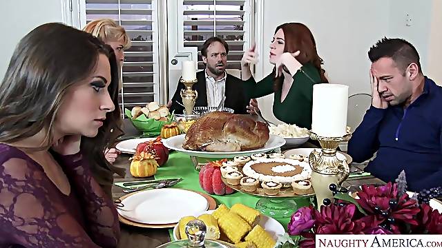 Sharing large thanksgiving dinner & cock ft. cassidy klein