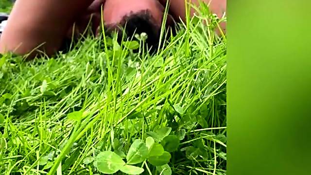 Outdoor facesitting Squirt on his face and cum on booty