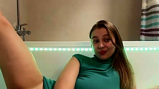 Sexy student masturbates in the bathroom