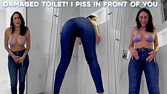 Damaged Toilet! I piss in front of you